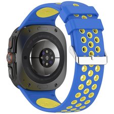 רצועת סיליקון מדגם Holes Silicone Band מבית LaTera (צבע Blue/Yellow) לשעון חכם מדגם Samsung Galaxy Watch Ultra / Watch Ultra 2025 רצועת סיליקון מדגם Holes Silicone Band מבית LaTera (צבע Blue/Yellow) לשעון חכם מדגם Samsung Galaxy Watch Ultra / Watch Ultra 2025