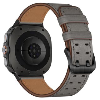 ����� ��� ���� Double Buckle Leather Band ���� LaTera (��� Grey) ����� ��� ����  Samsung Galaxy Watch 8 / Samsung Galaxy Watch 8 Classic