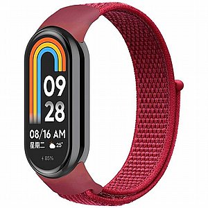 ����� �� / ������ ���� Loop Nylon Band ���� iBands  (��� Red) ����� ��� ����: Xiaomi Smart Band 8 / Xiaomi Smart Band 9 / Xiaomi Smart Band 10