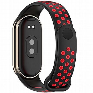 רצועת סיליקון מדגם Holes Color Silicone Band מבית iBands (צבע Black/Red) לשעון חכם מדגם: Xiaomi Smart Band 8 / Xiaomi Smart Band 9 / Xiaomi Smart Band 10 רצועת סיליקון מדגם Holes Color Silicone Band מבית iBands (צבע Black/Red) לשעון חכם מדגם: Xiaomi Smart Band 8 / Xiaomi Smart Band 9 / Xiaomi Smart Band 10