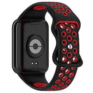 ����� ������� ���� Sports Solid Color Silicone Band ���� iBands ����� ��� ����: Xiaomi Smart Band 8 Pro / Xiaomi Smart Band 9 Pro (��� Black/Red)