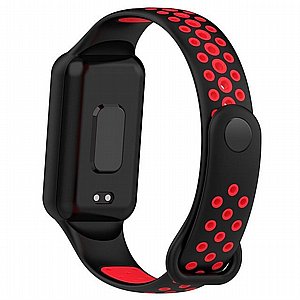 רצועת סיליקון מדגם Sports Solid Color Silicone Band מבית LaTera לשעון חכם מדגם: Xiaomi Smart Band 8 Active (צבע Black/Red) רצועת סיליקון מדגם Sports Solid Color Silicone Band מבית LaTera לשעון חכם מדגם: Xiaomi Smart Band 8 Active (צבע Black/Red)