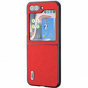 ����� ���� ���� Cross Texture Genuine Leather ���� Abeel ������ ������ ����: Samsung Galaxy Z Flip 5 (��� ����)